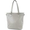 modamoda de - T215 - Borsa shopper in pelle italiana Large, Grigio (telegrau), L