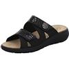 AFS-Schuhe 2808, comode pantofole da donna in pelle, pratiche scarpe da lavoro con plantare intercambiabile, comode pantofole, Nero , 36 EU