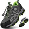 UOVO Scarpe da Trekking Bambino Idrorepellenti Scarpe da Escursionismo Antiscivolo e Traspiranti per Bambini Scarpe Sportive Outdoor Grigio e Verde Taglie 27