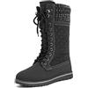 Polar Boot Donna Alto Durevole Pelliccia Ecologica Inverno Pioggia La Neve Impermeabile All'Aperto Vitello Stivali - 9 - BLK42 AYC0533