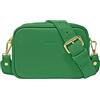 Parubi, Borsa Donna a Tracolla, In Vera Pelle Grana Dollaro, Made in Italy, Modello Ginevra, Borsetta Piccola Pochette Clutch Da Donna Ragazza Elegante, Verde Bottiglia