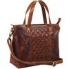 STILORD 'Mara' Borsa da donna in pelle vintage Grande borsa a tracolla con manici e con elegante intreccio in vero cuoio, Colore:cognac - used