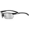 Uvex sportstyle 114, occhiali outdoor unisex, specchiato, incl. lenti intercambiabili con indice di filtrazione 0, 1 e 3, black matt/silver, one size