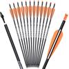 TY Archery 20 pollici carbonio balestra bullone caccia tiro con l'arco frecce con 4 ali sostituite punta freccia (12 pezzi)