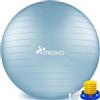 TRESKO® Palla da Ginnastica a Prova di Strappo | Palla da Seduta | Palla da Yoga | con Pompa | 300 kg | Nero | 65cm