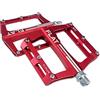 FrontStep Pedali antiscivolo in alluminio FrontStep Pedali per bicicletta facili per MTB/Pedale mountain bike/Pedale BMX con perno in acciaio Cr-Mo (rosso)