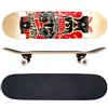 FunTomia - Skateboard con cuscinetti Mach1 - ruote a profilo scanalato (100A) - legno d'acero canadese a 7 strati