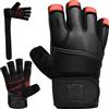RDX Guanti Palestra Sollevamento Pesi Fitness, Maya Hide Pelle, 50CM Lunghi Polso, Antiscivolo Imbottito Presa Protezione Gloves, Bodybuilding Powerlifting Forza Allenamento Calisthenics, Uomo Donna