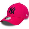 New Era York Yankees MLB cap 9Forty verstellbar Basecap Damen Kappe Metallic Logo Schwarz - One-Size