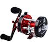 Sougayilang Mulinelli da pesca rotondi per baitcasting, mulinello convenzionale, corpo in metallo rinforzato e Supreme Star Drag-Destra rosso-Nero-Warrior 6000
