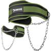 DMoose Fitness DMoose Cintura per sollevamento pesi - Cintura resistente con catena in acciaio per trazioni, squat, powerlifting e bodybuilding - Supporto in neoprene per allenamenti in palestra