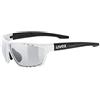 uvex sportstyle 706 V, occhiali sportivi unisex, fotocromatico, privo di appannamenti, white black matt/smoke, one size