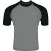 H.MILES Rash Vest da Uomo Rash Guard Manica Corta Snorkeling Nuoto Surf Top Muta da Sub Protezione UV T-Shirt da Spiaggia, Grigio/Nero, M