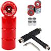 FunTomia 4 Pezzi Longboard/Skateboard/Miniboard Ruote (Big Wheels) 65x45 mm 80A incl. Mach1 Cuscinetti a Sfera, Spacer + T-Tool