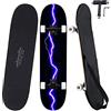 Alihoc Skateboard standard da 31 pollici con 7 strati di superficie in legno di acero, adatto a bambini, adolescenti, adulti, principianti e professionisti. Portata massima 150 kg-Blue Lightning