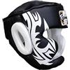 Farabi Sports Boxe capo guardia del casco protettore di addestramento di MMA Pro Full Face, Protezione guancia Copricapo vera pelle (L)