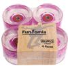 FunTomia 4 Pezzi Longboard/Skateboard/Miniboard Ruote (Big Wheels) 70x51mm 80A incl. Mach1 Cuscinetti a Sfera, Magnete Spacer (Rosso - con LED)