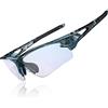 ROCKBROS Occhiali da Ciclismo Fotocromatici, Protezione UV 400, Occhiali da Sole per Bici MTB Uomo Donna, Lenti Forocromatiche, Ultraleggero, Accessori Bici