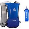Win.Deeper 5 Litri Confezione idratazione Zaino da Ultra da Corsa Maratona (Blu- con 1 Borraccia da 500 ml)
