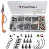 THKFISH Piombi da Pesca Accessori Pesca Texas Rig,Carolina Rig,Ami da pesca,Bobber Stopper,perline pesca,Anelli di pesca,Girelle da Pesca 219pezzi