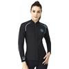 ZCCO Muta top da donna in neoprene da 1,5 mm, con cerniera anteriore, a maniche lunghe, per nuoto, snorkeling, immersioni subacquee, surf