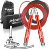 PrimaFIT Pro Speed Corda Per Saltare Professionale Con Pesi, Corda Salto Crossfit Pesante Regolabile Jump Rope Boxe, Cuscinetti a Sfera, Autobloccante, Alluminio, Perdita Peso,2 Cavi d'Acciaio & Borsa