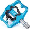 GEWAGE Pedali per bicicletta SPD, pedali per mountain bike, doppio lato SPD, piattaforma antiscivolo, con 3 cuscinetti, pedali in alluminio leggero, 9/16, con inserti per MTB, bici da strada (Rosso)