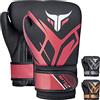 Mytra Fusion Guantoni da boxe per bambini Guanti da boxe per bambini con palmo ventilato Guanti da MMA, Muay Thai, Sparring, Fighting, Punching (Black/Maroon, 4-oz)