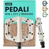 AARON Dirt MTB Pedali in fibra di nylon ultraleggera con cuscinetto a sfera industriale sigillato - antiscivolo grazie a 8 perni intercambiabili - Piattaforma per bici da dirtbike, e-bike, downhill,