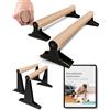 PULLUP & DIP Parallele in Legno, Parallettes Basse o Medie con Maniglie Ergonomiche, Barre Parallele Maniglie per Flessioni per Calisthenics e Corpo Libero