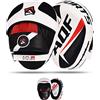 AQF Colpitori Boxe Guanti da Passata Cuscinetto Pelle Rex Scudo Sciopero Target Pads Guantoni Hook & Jab Mitts per boxe, Muay Thai, MMA, Taekwondo, Pao Arti Marziali Allenamento (Bianco & Nero D1)
