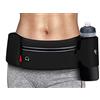 simptech Marsupi running sportivo corsa con porta borraccia pieghevole (bottiglie non incluse), senza rimbalzo grande tasca impermeabile cintura running porta cellulare telefono da corsa per donna uomo