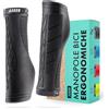 AARON Maniglie per bicicletta Fit con superficie ammortizzante, impugnature ergonomiche in gomma antiscivolo, impugnature morbide per bici elettrica, trekking, mountain bike, bici da turismo