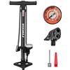 WEIDMAX Pompa per bicicletta WEIDMAX, pompa da pavimento ergonomica per bicicletta, gonfiatore per pneumatici per bicicletta, pompa portatile, con manometro e testa della valvola intelligente