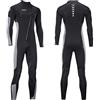 ZCCO Muta da uomo e da donna, 3 mm, in neoprene, con cerniera frontale, per immersioni, surf, acqua fredda (nero+grigio, S)