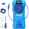 WADEO Sacca Idrica 2L, Sacca Acqua per Zaino a Prova di Perdite con Spazzola Pulita e Sciarpa Copriviso, Senza BPA, Borsa Sacca Acqua, Trekking, Corsa, Campeggio e Arrampicata, Blu