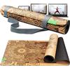 BACKLAXX® Tappetino Yoga in Sughero e Caucciù Naturale, Antiscivolo 4 mm