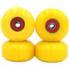 POFET Ruote per longboard da 52 mm, durezza: 100 A, in poliuretano, cuscinetti liberi, set da 4 (bianco)