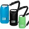 COR Surf Borsa impermeabile galleggiante Roll Top Sack mantiene l'attrezzatura asciutta per kayak, rafting, canottaggio, nuoto, campeggio, escursionismo, spiaggia, pesca (3Pack - Blu, Nero, Verde)