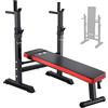ISE Panca Multifunzione Palestra Casa, Palestra Multifunzione, Pesi Pieghevole Panca Regolabile con Supporto Bilanciere Alto, Panca Regolabile Palestra, Panca Palestra&Panca Piana Fitness in Casa
