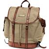 DRAKENSBERG Backpack - Zaino da alpinista e cacciatore retrò in stile retrò vintage, scomparto per laptop da 13, realizzato a mano in qualità premium, 30L, tela e pelle, beige kaki, marrone, DR00117