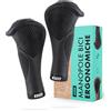 AARON - Impugnature ergonomiche per manubri di Biciclette con ammortizzatori in Gel, Nero