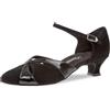 Diamant Donne Scarpe da Ballo 142-014-008 - Pelle Scamosciata/Vernice Nero - 4,2 cm Spanish - Largo - Misura: UK 6,5