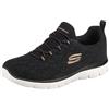 Skechers Summits Leopard Spot, Scarpe da Ginnastica Donna, Black Mesh Rose Gold Trim, 37 EU