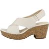 Clarks Maritsa Lara, Sandali Con Cinturino Alla Caviglia Donna, Bianco (White Snake White Snake), 38 EU