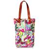 The Holiday Shop London Borsa da spiaggia da donna in tela tropicale e borsa da spiaggia, Multicolore (bianco/rosa/giallo), 11x43x35 cm (W x H x L)