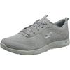 Skechers Arch Fit Affina Il Desiderio Sontuoso, Scarpe da ginnastica Donna, Grigio Lavorato A Maglia Ingegnerizzato Finiture Blu Chiaro, 38 EU