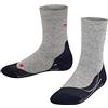 FALKE RU4 K So cotone filo funzionale antivesciche 1 paio, Calzini da corsa Unisex - Bambini, Grigio Light Grey 3406, 31-34