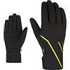 Ziener Guanti da sci di fondo ULTIMO da uomo | Primaloft Softshell antivento, nero.lime, 7