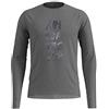 Odlo Alliance - Maglia a Maniche Lunghe da Uomo, Uomo, 550712, Grigio Melange - Aim Print FW19, S